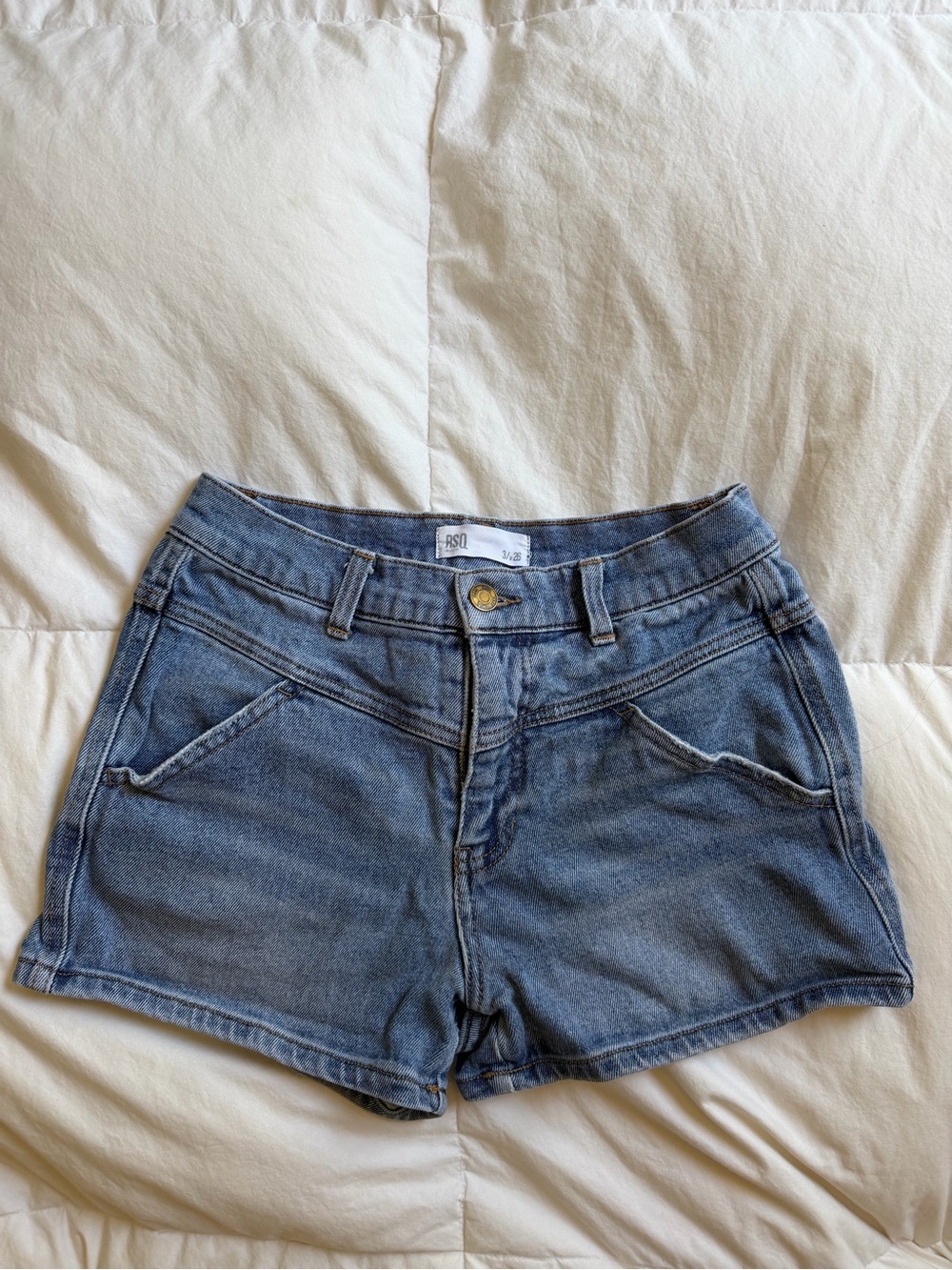 RSQ Women's Mid-Blue Denim Jean Shorts